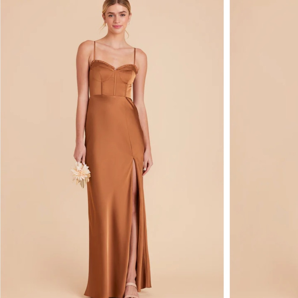 Birdy Grey Rust Matte Satin Jessica Dress